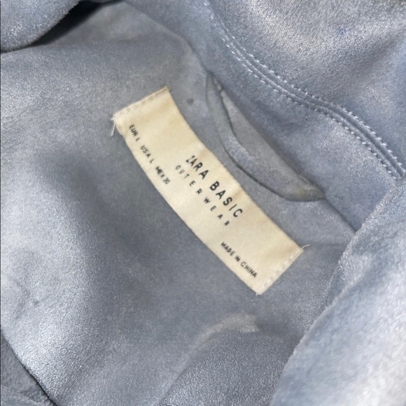 Zara Basic Outerwear Faux Suede Moto Jacket Size L - Picture 6 of 6